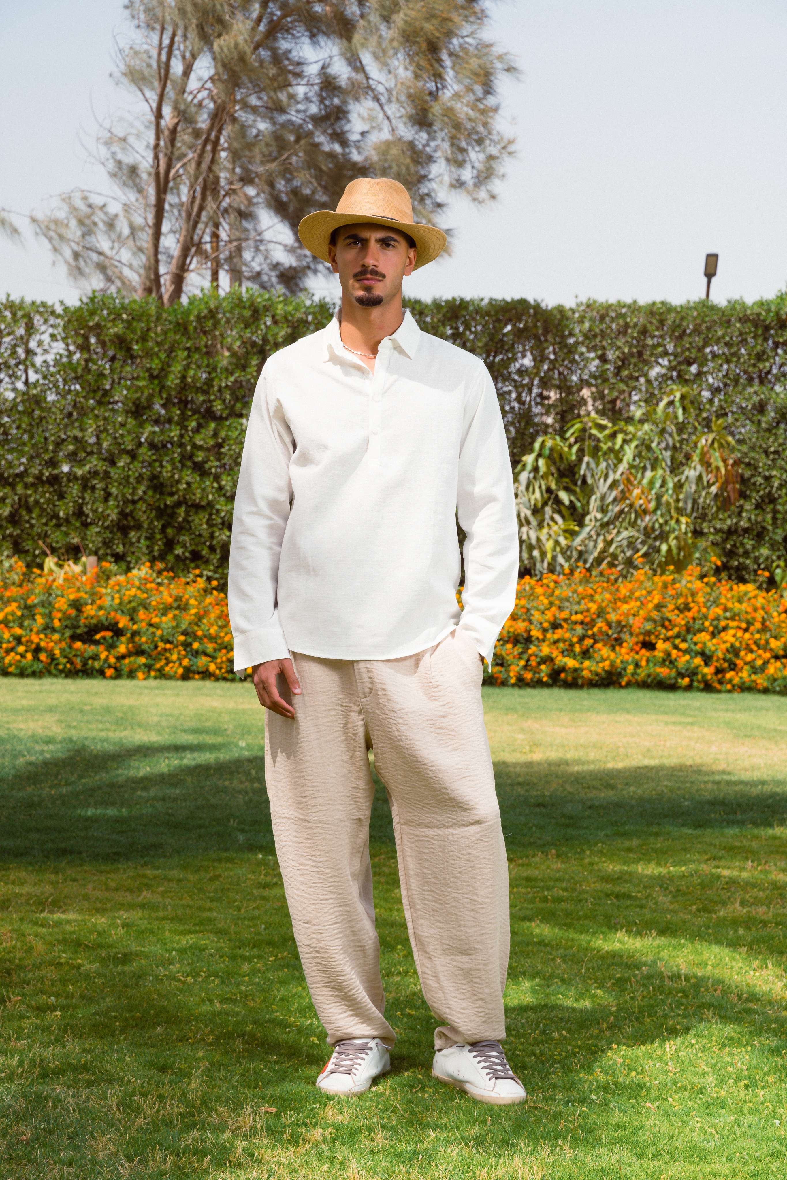 Beige Linen Pants