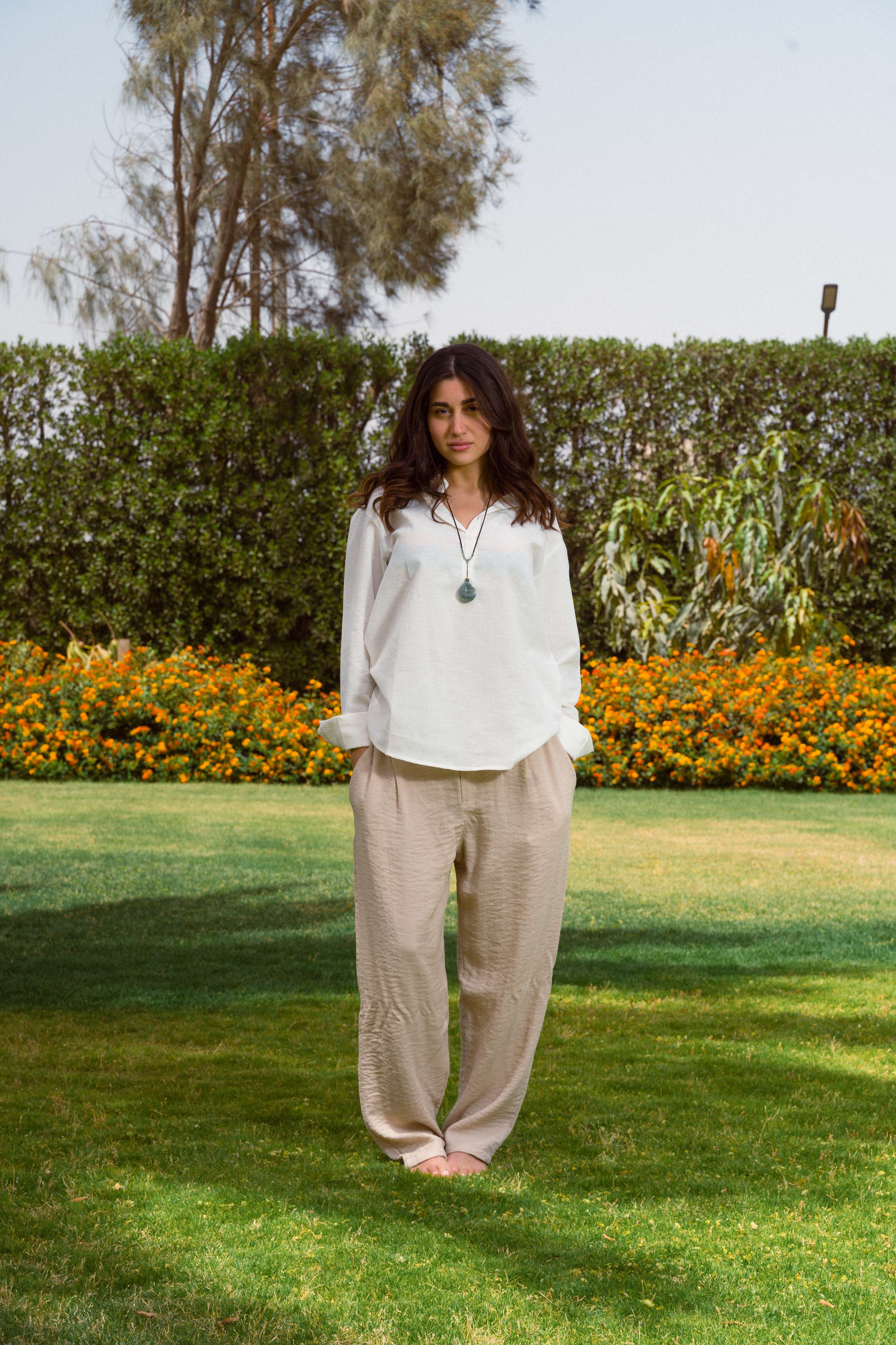Beige Linen Pants