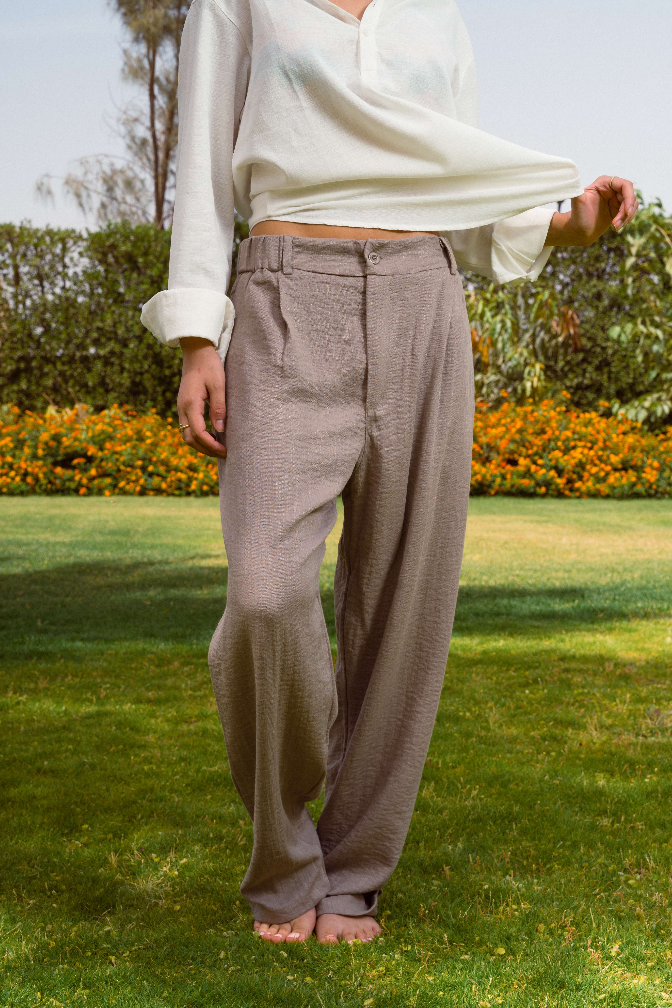Brown Linen Pants