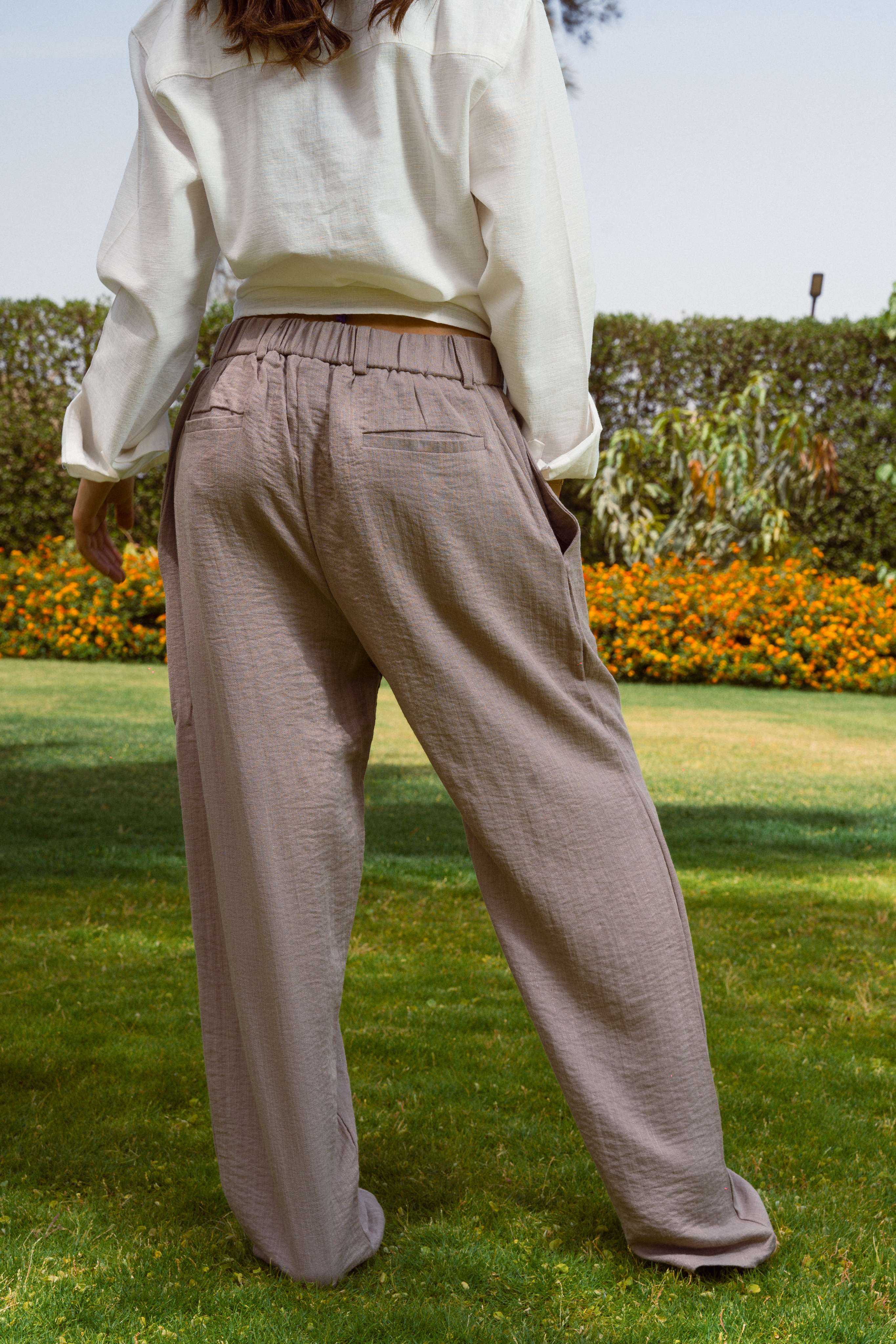 Brown Linen Pants