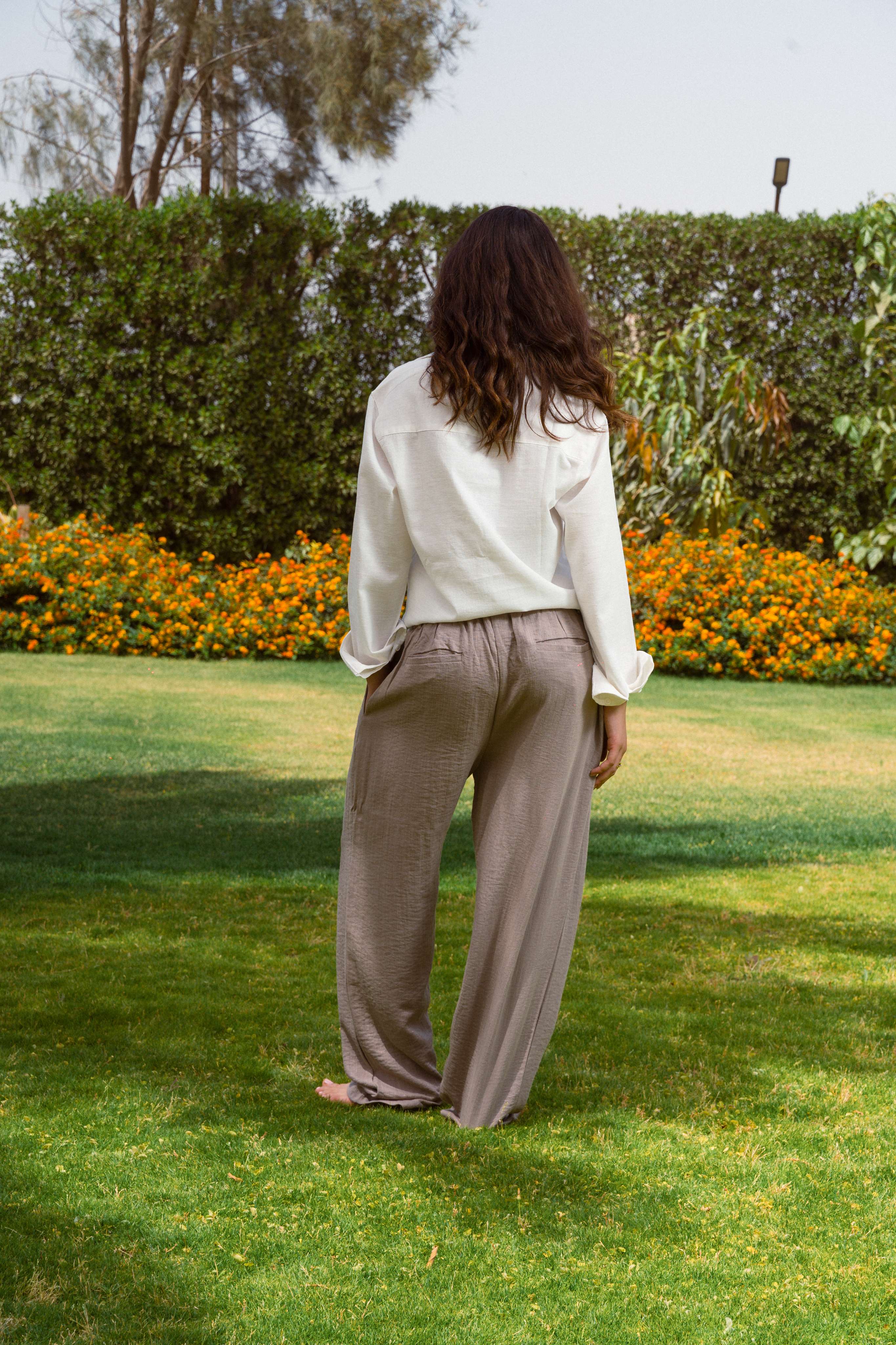 Brown Linen Pants